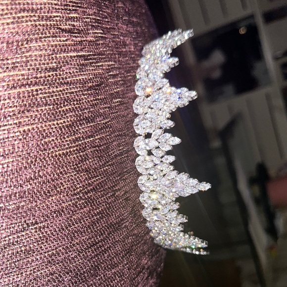 David\'s Bridal Silver Crystal Tiara